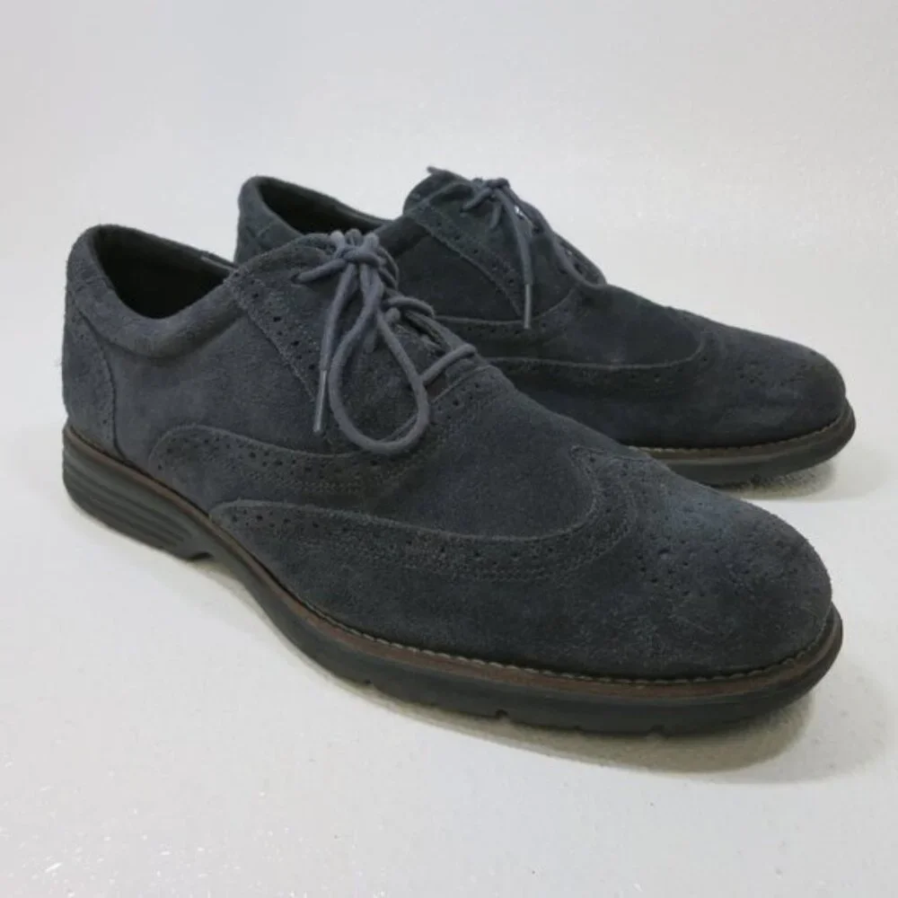 Rockport Wingtip Suede Leather Oxfords Casual Dress Men's Footwear Shoes 12